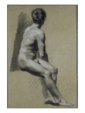 Study of Man Seated in Profile to Right, Turning Back Giclee Print by Pierre Paul Prud'hon