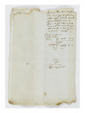Etat des comptes des travaux de la maison Bonaparte Lámina giclée