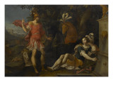 Tancrède et Clorinde à la fontaine reproduction procédé giclée par Ambroise Dubois