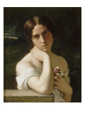 Étude de femme reproduction procédé giclée par Hippolyte Flandrin