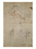 Etudes de jeune homme assis et études de jambes et de mains Giclée-tryk af Luca Signorelli