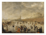 Scène de patinage à Kampen Lámina giclée por Barent Avercamp Scène de patinage à Kampen Lámina giclée por Barent Avercamp
