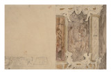 Etude de motifs architecturaux de la Renaissance reproduction procédé giclée par Eugene Delacroix