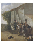 Halte à la porte d'un cabaret Lámina giclée por Johannes Lingelbach Halte à la porte d'un cabaret Lámina giclée por Johannes Lingelbach