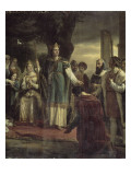 Saint Louis rendant la justice sous le chêne de Vincennes Reproduction procédé giclée par Georges Rouget