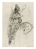 Etude de cavalier musicien pour le "Poète arabe" reproduction procédé giclée par Gustave Moreau