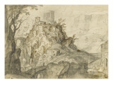 Esquisse de la vue du Temple de la Sibylle à Tivoli Giclee-trykk av Paul Bril