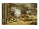 Prise du palais des Tuileries, cour du Carrousel, 10 août 1792 Giclee-trykk av Jacques Bertaux