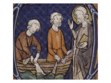 Feuillet d'un Antiphonaire : la Pêche miraculeuse Lámina giclée