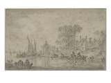Meerespanorama (Doppeldruck) Giclée-Druck von Jan Van Goyen