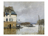 La barque pendant l'inondation à Port-Marly reproduction procédé giclée par Alfred Sisley