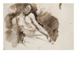 Etude d'homme à mi-corps, le torse nu reproduction procédé giclée par Eugene Delacroix
