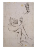 Etude pour le portrait de la baronne James de Rothschild Giclee Print by Jean-Auguste-Dominique Ingres