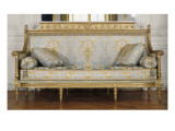Canapé, siège du salon des jeux de Louis XVI à Saint-Cloud, grand Cabinet du Dauphin reproduction procédé giclée par Georges Jacob