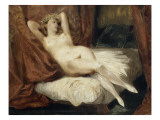 Etude de femme nue, couchée sur un divan, dit la femme aux bas blancs reproduction procédé giclée par Eugene Delacroix
