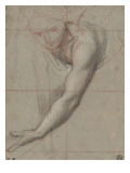 Etude d'un buste de jeune femme drapée penchée en avant Reproduction procédé giclée par Antoine Coypel