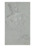 Feuille d'études : femme vue en buste, une main gauche Reproduction procédé giclée par Paolo Véronèse