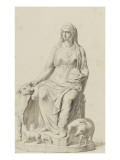 Figure symbolique de la terre reproduction procédé giclée par Jean-Baptiste Joseph Wicar