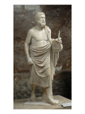 Statue d'un joueur de lyre dit le Poète en marche (copie romaine d'époque impériale) reproduction procédé giclée