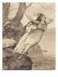 Sapho se laisse tomber.... reproduction procédé giclée par Jean Victor Schnetz