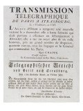 Transmission télégraphique annonçant la victoire d'Aboukir. Giclee Print