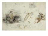 Etude pour la Grèce à Missolonghi et la liberté guidant le peuple reproduction procédé giclée par Eugene Delacroix