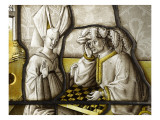 Vitrail : les joueurs d'échecs Lámina giclée