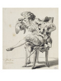 Etude de costume de théâtre : un homme assis avec des jumelles Giclée-Druck von Francois Andre Vincent