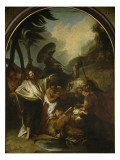 Le baptême de l'eunuque Giclee-trykk av Nicolas Bertin