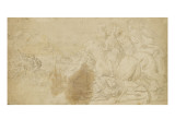 Etude pour un combat de cavalier reproduction procédé giclée par Antoine Caron