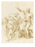 Le Baptême du Christ Lámina giclée por Alessandro Algardi