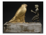Statue de Taharqa faisant l'offrande du vin au dieu faucon Hemen Lámina giclée