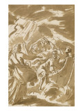 Saint Pierre quittant sa barque pour marcher sur les eaux Giclée-tryk af Giovanni Lanfranco Saint Pierre quittant sa barque pour marcher sur les eaux Giclée-tryk af Giovanni Lanfranco