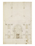 Esquisse de la façade Saint-André à Mantoue Reproduction procédé giclée par Herman Vischer
