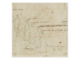 Esquisse de saint Jean-Baptiste, quatre figures shématiques, inscriptions Giclée-Druck von Vittore Carpaccio