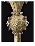 Sceptre de Charles V dit de Charlemagne; scènes de la légende de Charlemagne (autour de noeud) reproduction procédé giclée