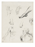 Etudes de mains, de pieds, d'un torse nu et buste de vieillard Gicleetryck av Louis Anquetin Etudes de mains, de pieds, d'un torse nu et buste de vieillard Gicleetryck av Louis Anquetin