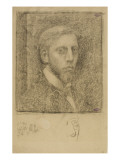 Autoportrait tourné vers la droite dans un encadrement Reproduction procédé giclée par Georges Lemmen