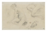 Etudes de femme nue reproduction procédé giclée par Eugene Delacroix