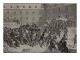 La bataille de boules de neige au collège de Brienne Giclee Print by Denis Auguste Marie Raffet