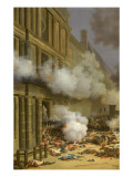 Prise du palais des Tuileries, cour du Carrousel, 10 août 1792 Giclee-trykk av Jacques Bertaux