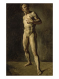 Etude d'homme nu reproduction procédé giclée par Eugene Delacroix