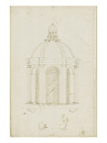 Esquisse pour un 'tempietto' du style de Bramante Reproduction procédé giclée par Herman Vischer