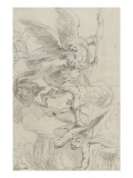 L'archange Saint Michel terrassant le dragon Giclée-Druck von Domenico Fiasella