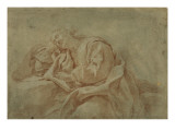 Etude d'un homme assoupi, la tête appuyée sur la main droite reproduction procédé giclée par Carlo Dolci