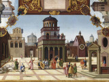 Table avec épisodes de l'Histoire de David reproduction procédé giclée par Hans Sebald Beham