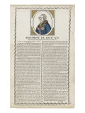 Testament de Louis XVI reproduction procédé giclée