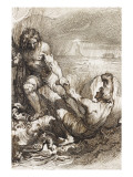 Scène du déluge Giclee-trykk av Giuseppe Bezzuoli