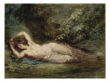 Bacchante endormie reproduction procédé giclée par Eugene Delacroix
