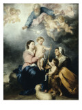 La Sainte Famille, dite la Vierge de Séville reproduction procédé giclée par Bartolome Esteban Murillo